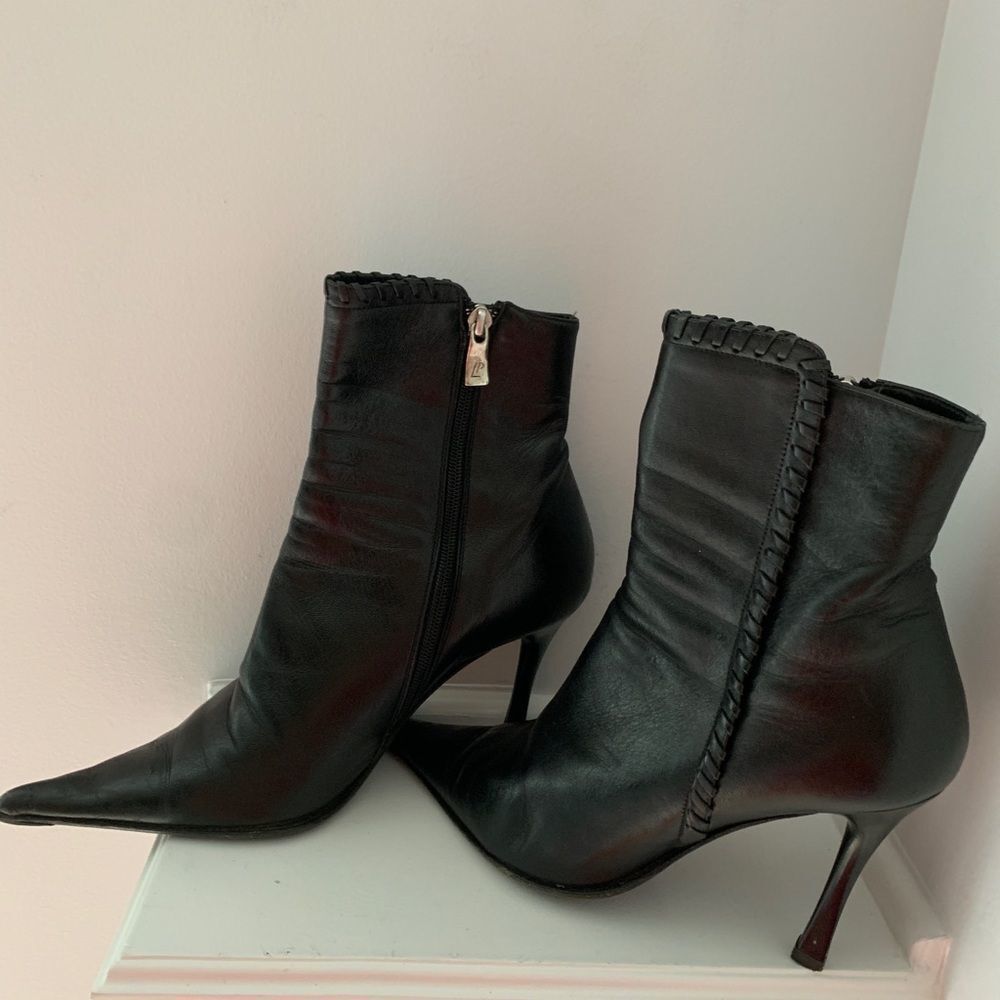 Y2K Loretta Pettinari Leather Ankle Boots Italy Sz 9